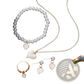 White Heart and Pearl Gold Jewelry Four Piece Set