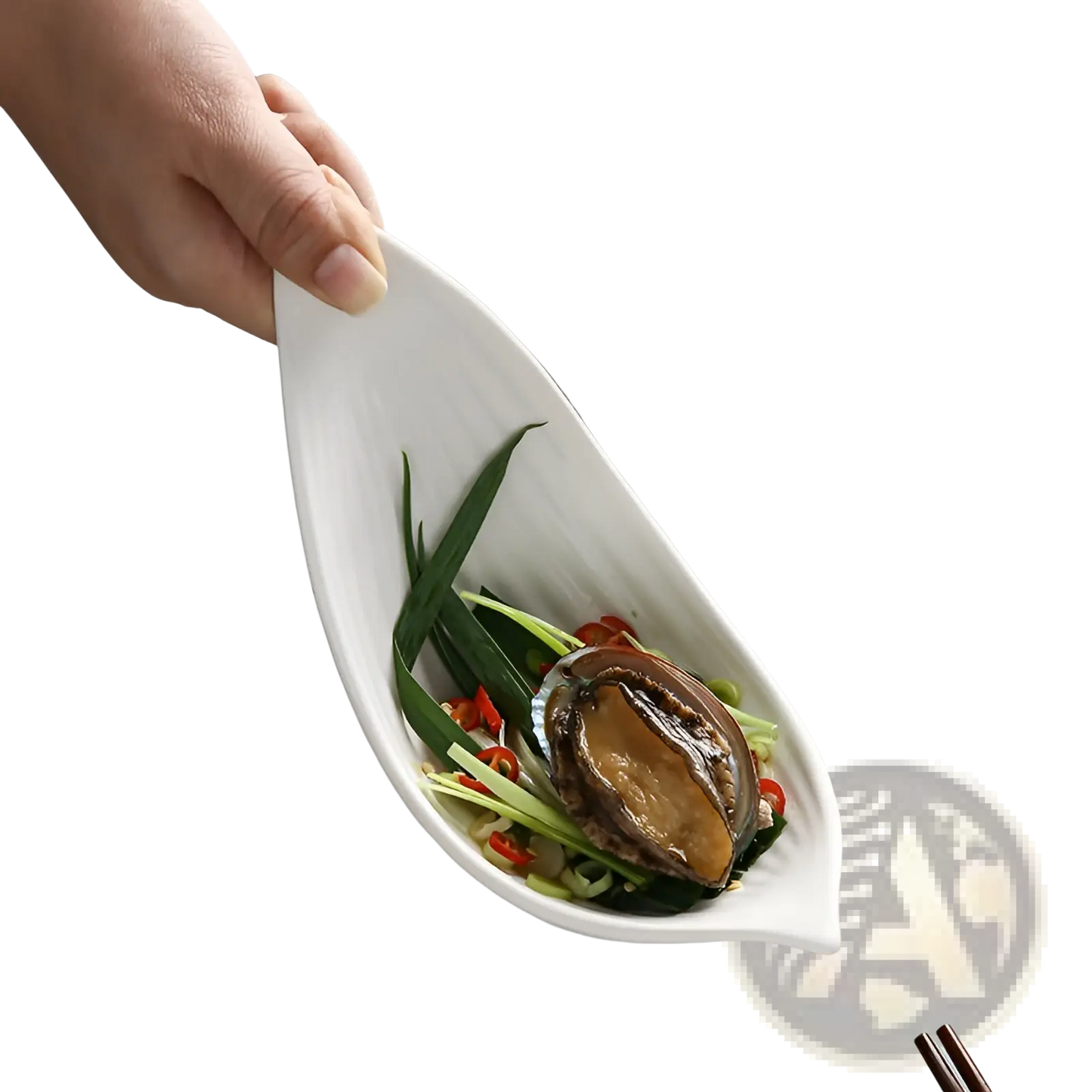 White Leaf Ceramic Plate Irregular Serving Dish