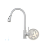 White Matte Kitchen Faucet with Pull Down Sprayer