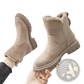 Winter Boots Women's Beige Suede Shearling Shoes