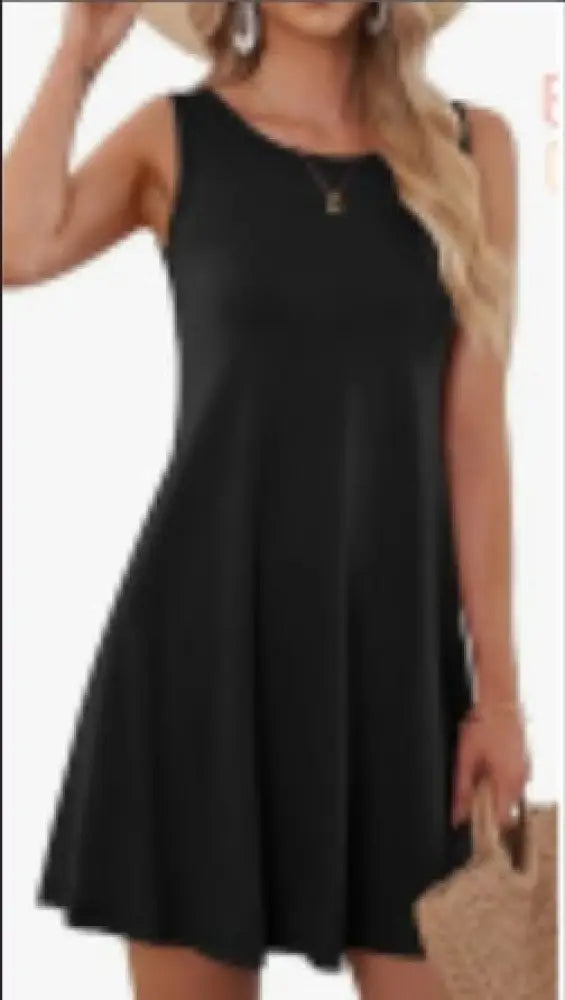 Women's Sleeveless Rayon Swing T-shirt Dress