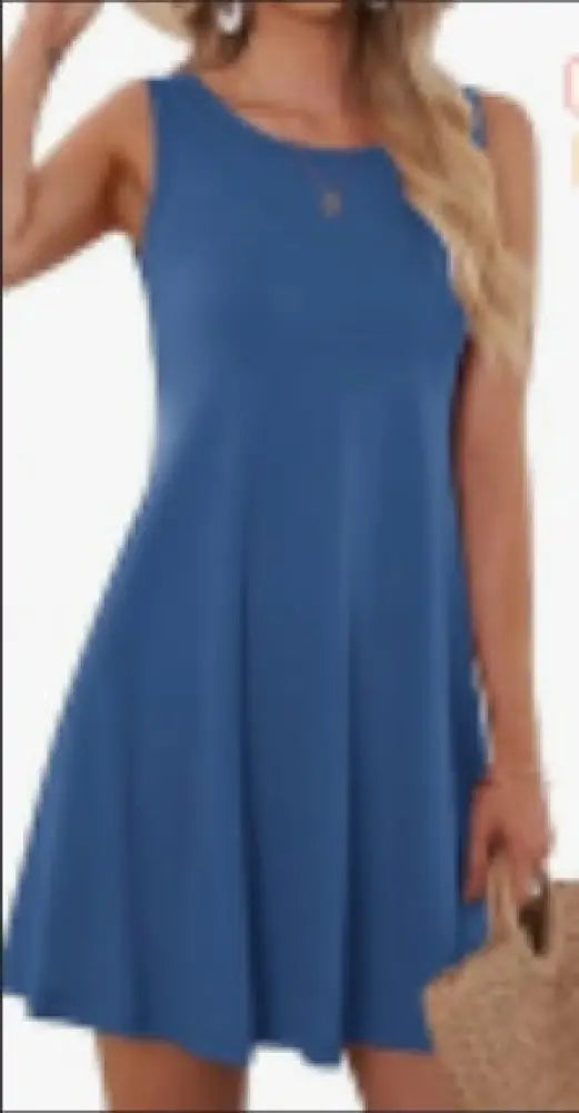 Women's Sleeveless Rayon Swing T-shirt Dress