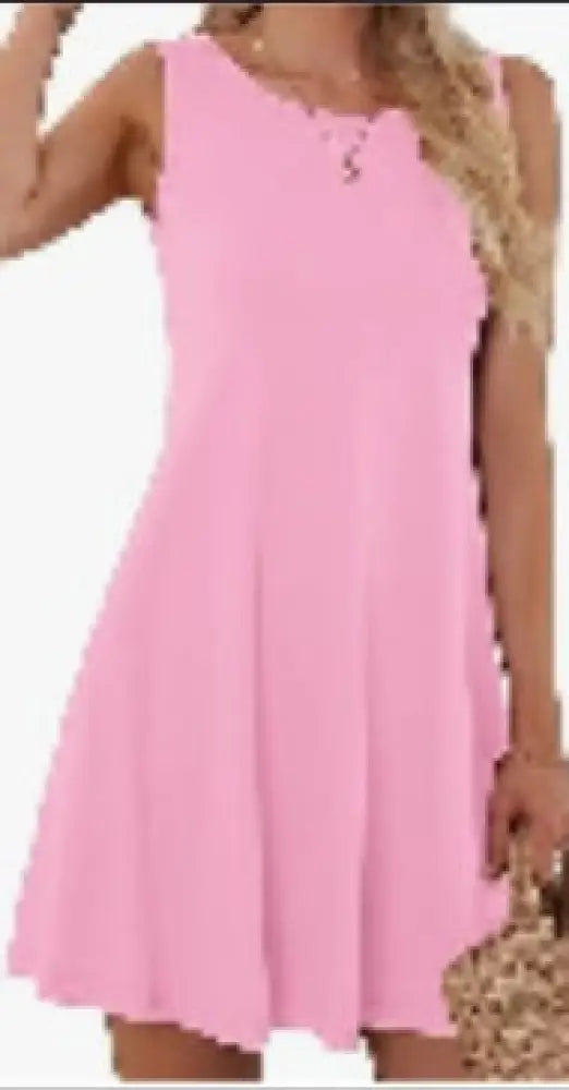 Women's Sleeveless Rayon Swing T-shirt Dress