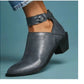Women's Cut-out Leather Buckle Ankle Boots