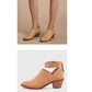 Women's Cut-out Leather Buckle Ankle Boots