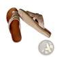 Women Leather Thong Sandals Casual Flat Platform Slides