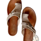 Women Leather Thong Sandals Casual Flat Platform Slides