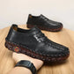 Women's Soft Leather Lace-up Loafers with Rubber Soles