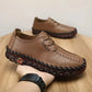 Women's Soft Leather Lace-up Loafers with Rubber Soles