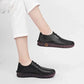 Women's Soft Leather Lace-up Loafers with Rubber Soles