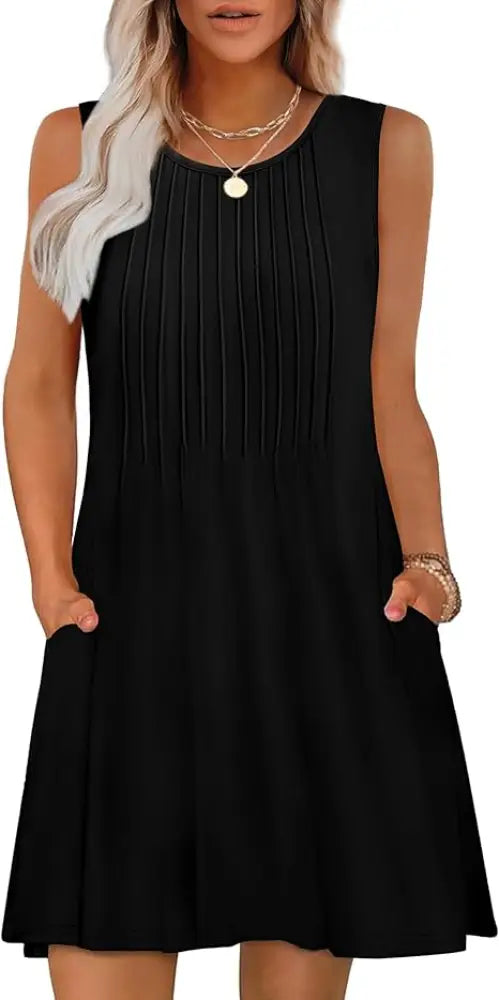 Women's Loose Geometric and Tropical Summer Beach Dress
