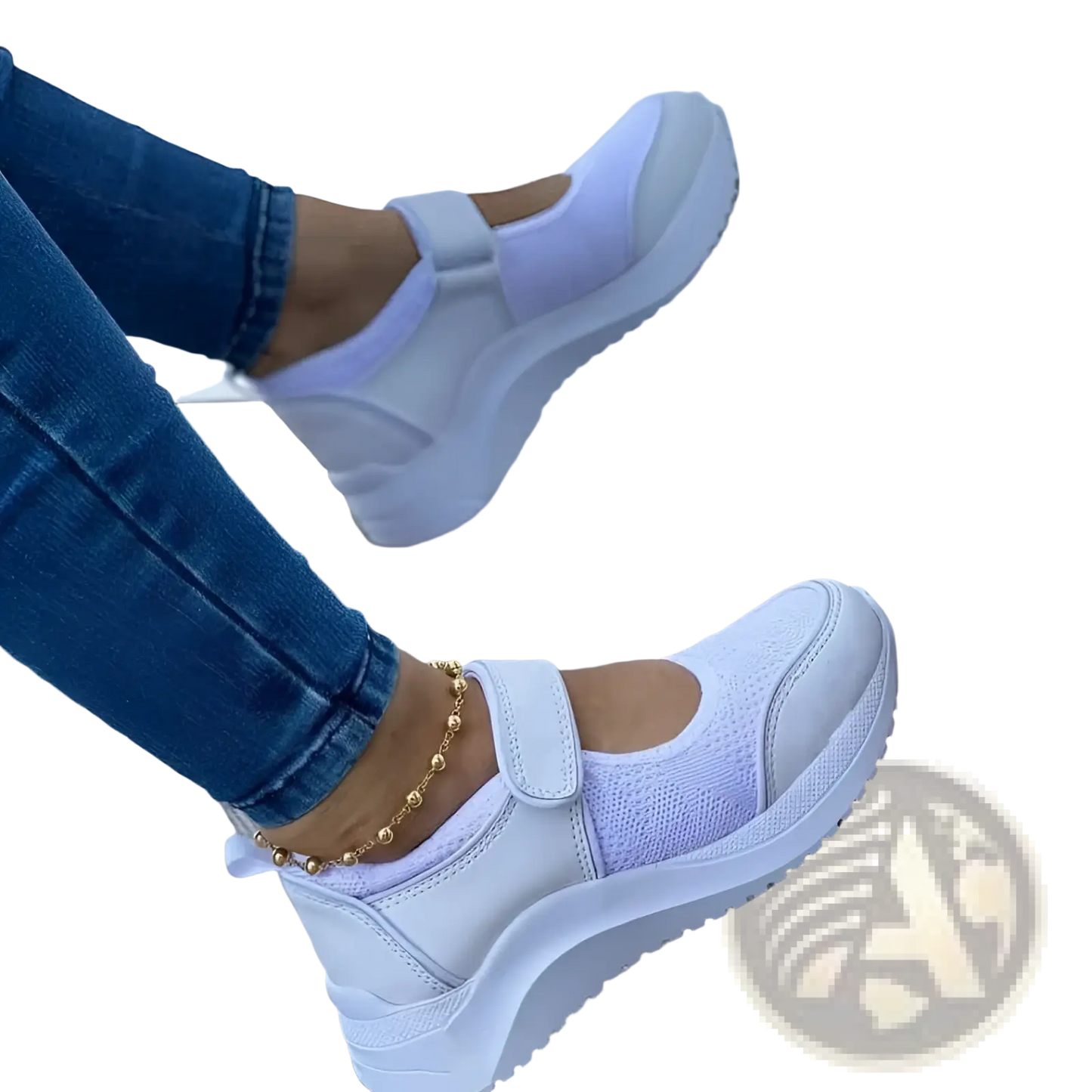 Women Mesh Platform Sneakers Velcro Casual Shoes