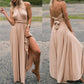 Multiway Satin Halter Neck Maxi Party Dress