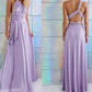 Multiway Satin Halter Neck Maxi Party Dress