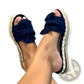 Women Platform Bow Espadrille Slide Sandals