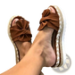 Women Platform Bow Espadrille Slide Sandals
