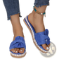 Women Platform Bow Espadrille Slide Sandals