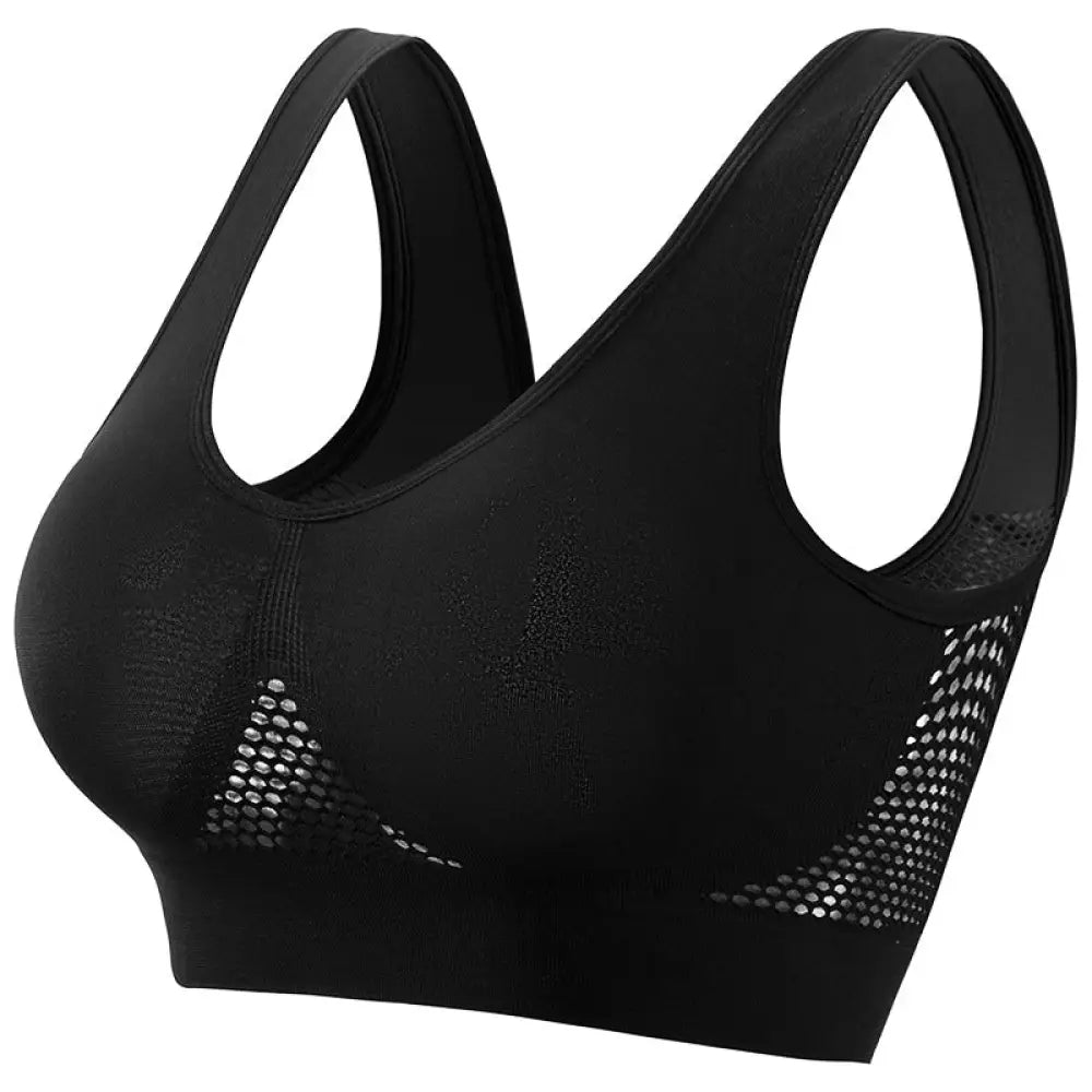 Seamless Plus Size Moisture Wicking Mesh Sports Bra