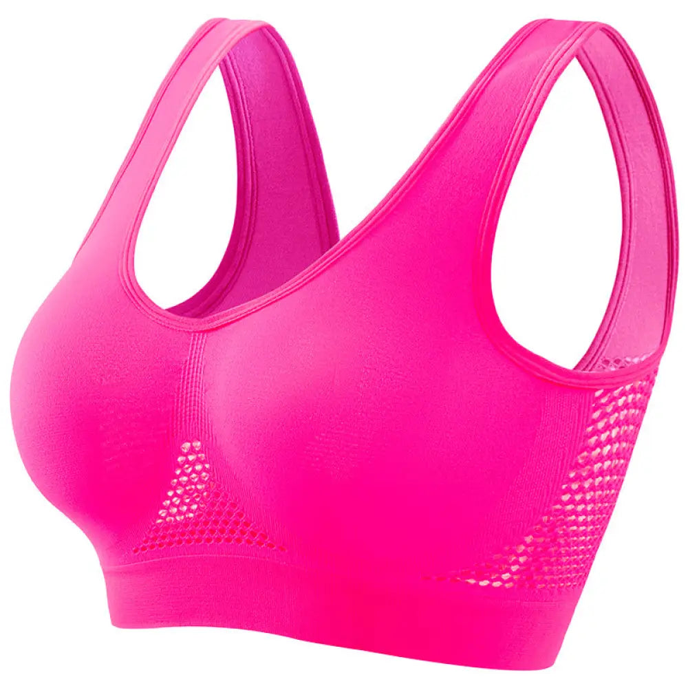 Seamless Plus Size Moisture Wicking Mesh Sports Bra