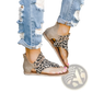 Women Sandals Animal Print Flat Thong Strappy Shoes