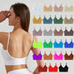 Seamless v Neck Ribbed Tube Top Bra with Adjustable Straps
