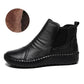 Women's Tan Leather Velvet Lined Winter Chelsea Boots