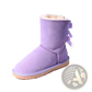 Women Snow Boots Warm Suede Fur Bow Winter Ankle Boots