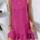 Sleeveless Ruffle Hem Summer Vacation Beach Dress