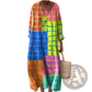 Women's Abstract v Neck Patterned Maxi Dress