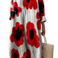 Women's Abstract v Neck Patterned Maxi Dress