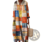 Women's Abstract v Neck Patterned Maxi Dress