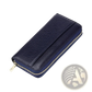 Women's Black Textured Leather Zip Around Wallet