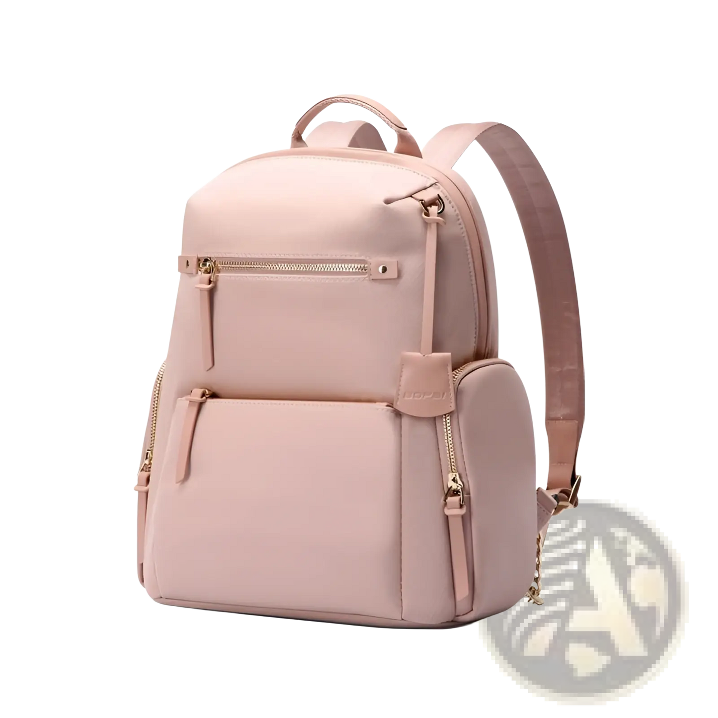 Women's Business Nylon Backpack with Gold Zippers