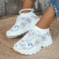 Women's Butterfly Print Mesh Breathable Running Sneakers
