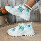 Women's Butterfly Print Mesh Breathable Running Sneakers