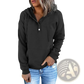 Women's Button Neck Drawstring Hooded Sweatshirt