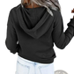 Women's Button Neck Drawstring Hooded Sweatshirt