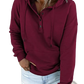 Women's Button Neck Drawstring Hooded Sweatshirt