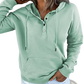 Women's Button Neck Drawstring Hooded Sweatshirt