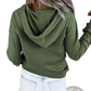 Women's Button Neck Drawstring Hooded Sweatshirt