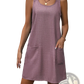 Women's Casual Sleeveless Denim Style Button Mini Dress