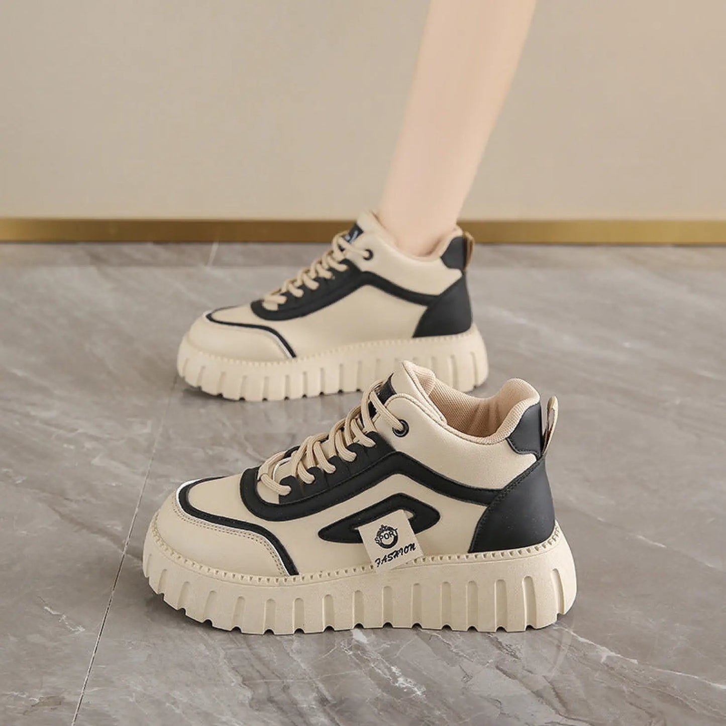 Women's Chunky Platform Breathable High Top Sneakers