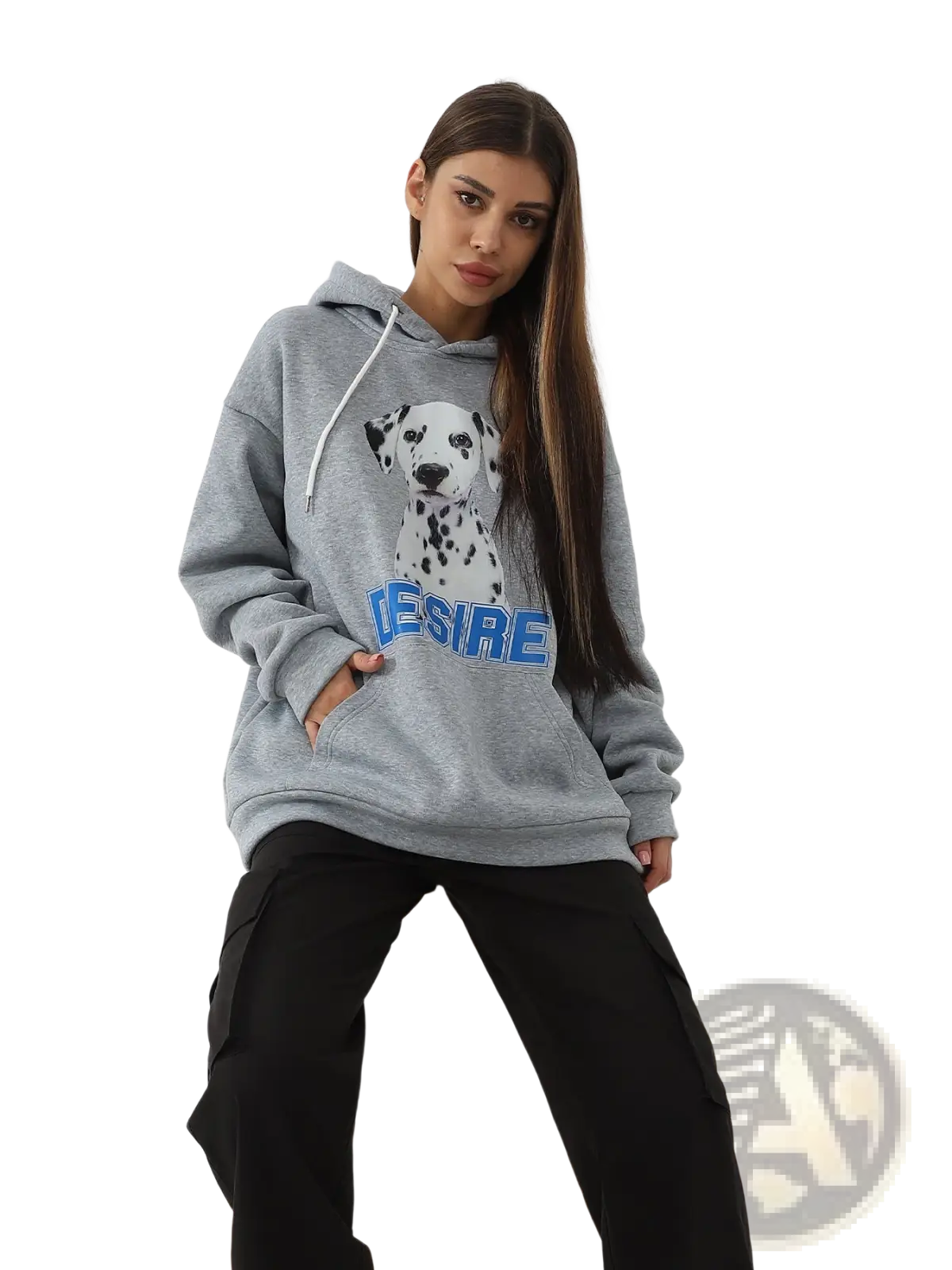 Women's Dalmatian Print Hoodie with Cat Ear Hood