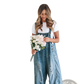 Women's Distressed Denim Overalls with Adjustable Straps