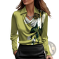 Women's Elegant Cowl Neck Satin Long Sleeve Blouse