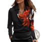 Women's Elegant Cowl Neck Satin Long Sleeve Blouse