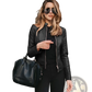 Women's Faux Leather Bomber Jacket Urban Casual Coat