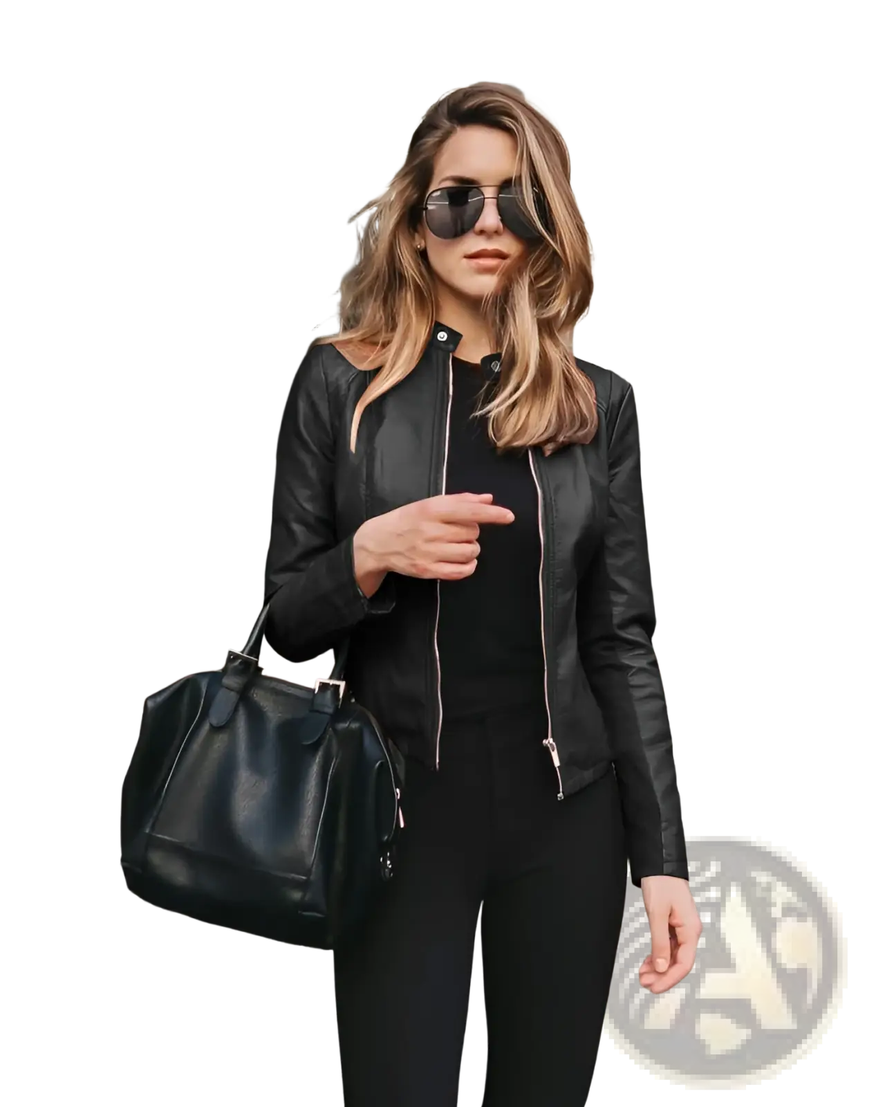 Women's Faux Leather Bomber Jacket Urban Casual Coat