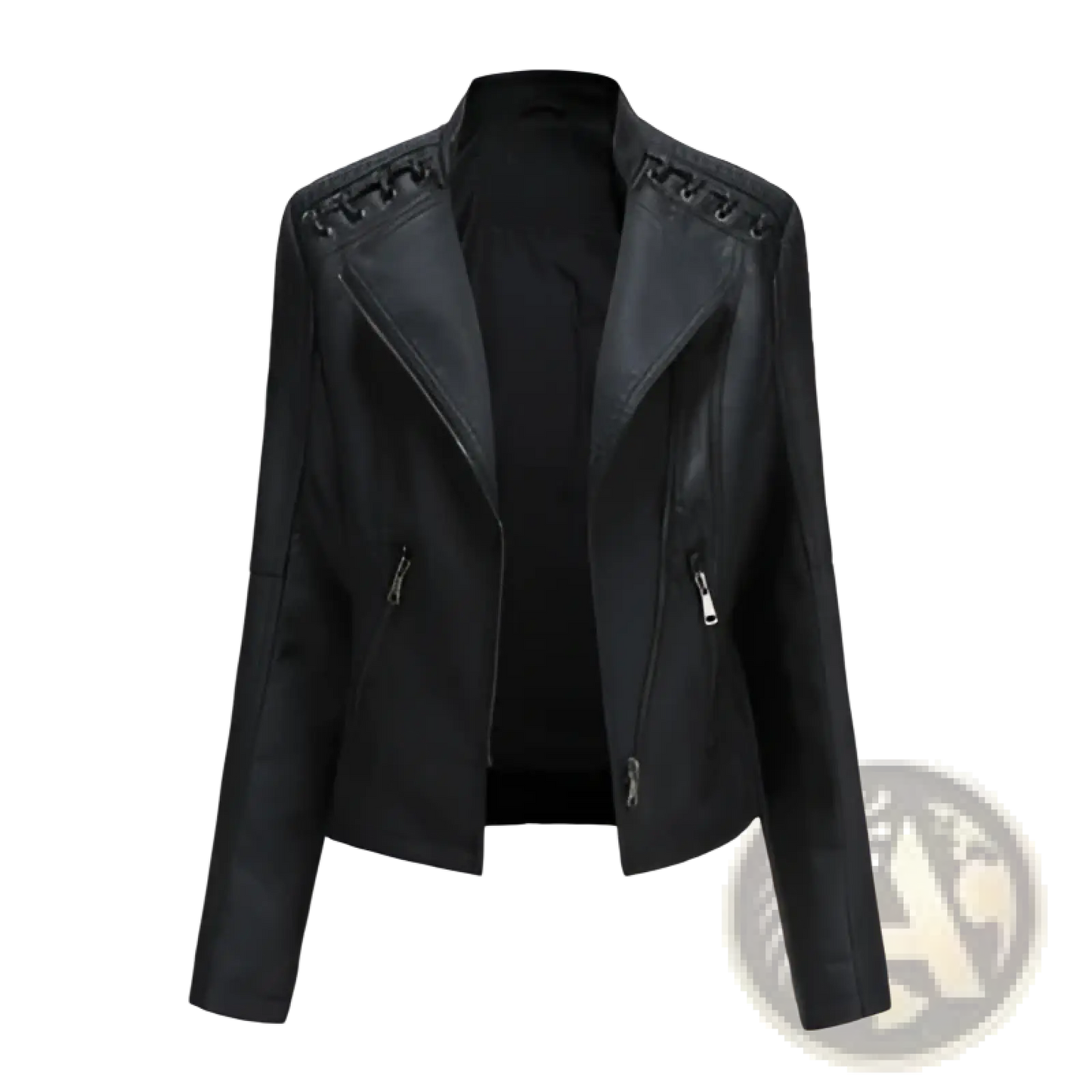 Women's Faux Leather Moto Jacket Slim Fit Biker Coat