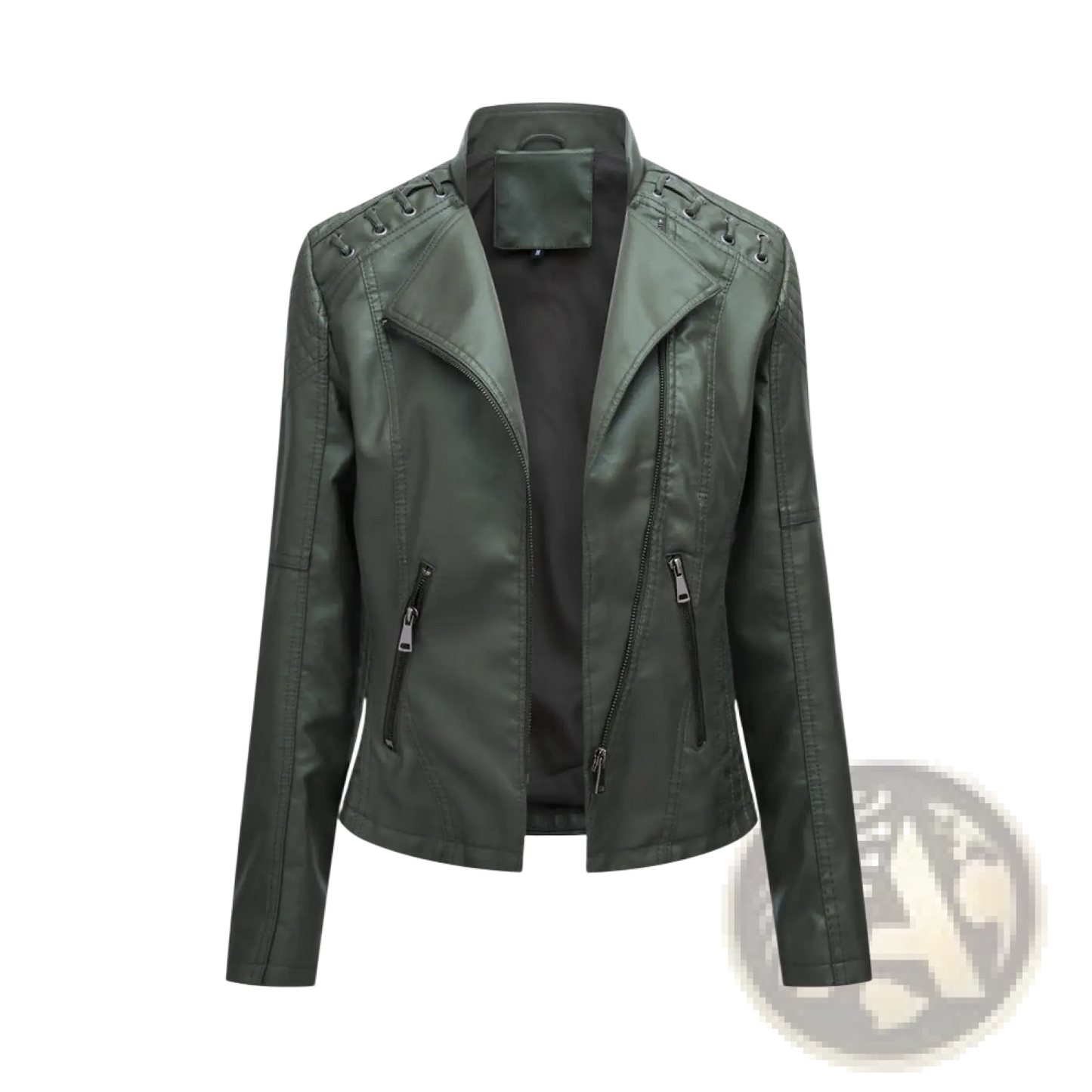 Women's Faux Leather Moto Jacket Slim Fit Biker Coat